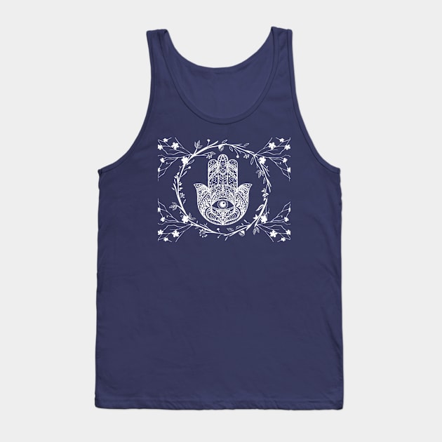 Hamsa Eye Hand And Vines Tank Top by Hypnotic Highs